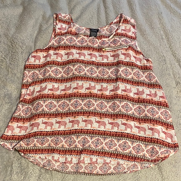 Justify Pink and Red Patterned Tank Top - Picture 1 of 3